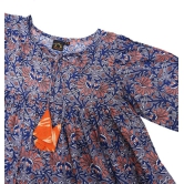Maria Dress in Blue and Orange Floral Print-10-12 years