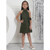 MINI & MING Girls Halter Neck Tie-Ups Fit & Flare Dress