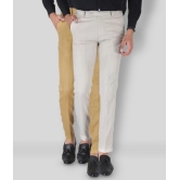 SREY - Khaki Polycotton Slim - Fit Mens Chinos ( Pack of 2 ) - None