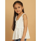 MINI & MING Girls Polka Dot Print Shoulder Straps Peplum Top