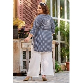 PrettyPlus by Desinoor.com Rayon Printed Straight Womens Kurti - Grey ( Pack of 1 ) - None