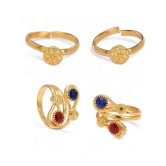 AanyaCentric Gold Toe Rings ( Pack of 2 ) - Gold