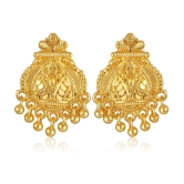 VIVASTRI Golden Stud Earrings ( Pack of 1 ) - Golden