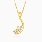 Golden Romancing On The Moon Pendant with Link Chain