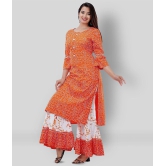 Lee Moda - Fluorescent Orange Straight Rayon Women''s Stitched Salwar Suit ( Pack of 1 ) - XXL