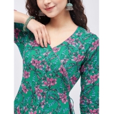 Tissu - Green Rayon Women''s Angrakha Kurti ( Pack of 1 ) - None