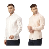 KLOSET By RIAG 100% Cotton Regular Fit Solids Full Sleeves Men's Casual Shirt - Peach ( Pack of 2 ) - None