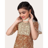 Girls Festive & Party Kurta, Pyjama & Dupatta Set-Orange / 13 - 14 Years