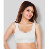 Dermawear White Poly Cotton Solid Sports Bra - L