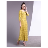 Doriya - Yellow Rayon Women's Flared Kurti - XXL