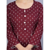 Smien - Maroon Rayon Women's Anarkali Kurti ( Pack of 1 ) - None