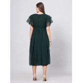 JC4U Crepe Embroidered Midi Womens Fit & Flare Dress - Green ( Pack of 1 ) - None