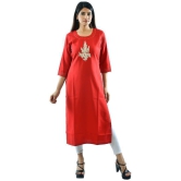 AMIRA'S INDIAN ETHNICWEAR - Red Linen Women's Stitched Salwar Suit ( ) - XXL