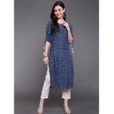 Antaran Cotton Printed Straight Womens Kurti - Blue ( Pack of 1 ) - None