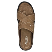 Ajanta Brown Mens Leather Slipper - None