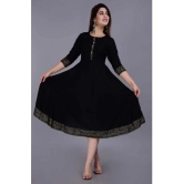 SIPET - Black Rayon Womens Flared Kurti ( Pack of 1 ) - None