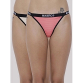 BASIICS By La Intimo - Multicolor BCPTH010B Polyester Striped Womens Crotchless ( Pack of 2 ) - None