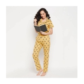 Clovia - Yellow Cotton Blend Womens Nightwear Nightsuit Sets ( Pack of 1 ) - None