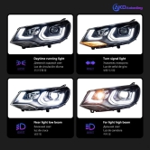 VW Touareg LED Headlight 2011-2015 Touareg LED DRL Hid Option Head lamp light Angel Eye Bi Xenon Beam-Headlight No Bulb / Type A