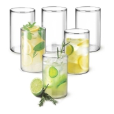 Treo By Milton Borosilicate Vector Glass Tumbler set of 6, 340ml Each, Transparent | Attractive | Microwave & Oven Safe| Light Weight | Glasses for Juices, Cold drinks, Water and Cocktails