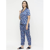 Smarty Pants - Teal Satin Womens Nightwear Nightsuit Sets ( Pack of 1 ) - None