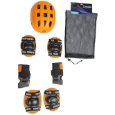 Yonker 4-in-1 Skating Protective Kit - Comprehensive Safety Gear for Skating, Including Knee, Elbow, Wrist Guards, and Helmet (Colour - BLACK / ORANGE, Size - JR) by Total Sporting And Fitness Solutions Pvt Ltd