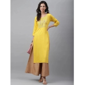 Janasya - Mustard Rayon Womens Straight Kurti ( Pack of 1 ) - None