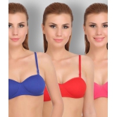 Softskin - Multicolor Cotton Blend Lightly Padded Women's T-Shirt Bra ( Pack of 3 ) - None