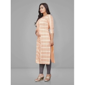 Parastri - Peach Cotton Womens Straight Kurti ( Pack of 1 ) - None