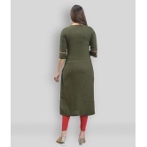 Maquien - Green Rayon Women's Straight Kurti ( Pack of 1 ) - None