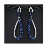 YouBella Silver Plated Fashion Stylish Fancy Party Wear Blue Earrings for Girl and Women - Blue