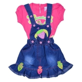 Zadums Baby Girls 2 In 1 Denim Dress / Dungaree Set  Pink - 12-18 Months