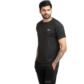 Men Solid Round Neck Polyester Black T-Shirt