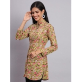 Tissu Rayon Printed Shirt Style Womens Kurti - Yellow ( Pack of 1 ) - None