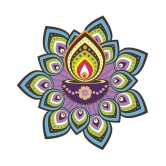 Asmi Collection Beautiful Diya Rangoli Festive Sticker ( 60 x 60 cms )