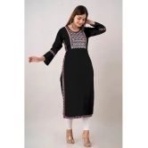 Kapadia - Black Rayon Womens Straight Kurti ( Pack of 1 ) - None