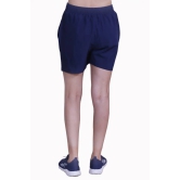 Solid Women Dark Blue Sports Shorts