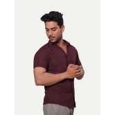 Men Solid Maroon Pure Cotton Casual Shirt