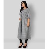 Rangrasiya - Grey Melange Cotton Women''s Flared Kurti ( Pack of 1 ) - XXL