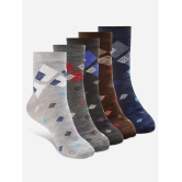 Texlon Cotton Mens Printed Multicolor Ankle Length Socks ( Pack of 5 ) - Multicolor