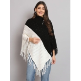 eWools.in Woollen Round Neck Women''s Ponchos & Capes - Black ( ) - None