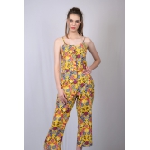 Jumpsuit for women for party wear stylish suits daily use Women Mustard Printed Jumpsuit (OTL-JMS1002)-Yellow / M