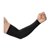 HINGOL Black Self Design Riding Sleeves ( Single Set ) - Freesize