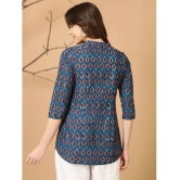 Antaran Cotton Printed Straight Womens Kurti - Blue ( Pack of 1 ) - None