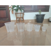 XXL Recycled Transparent Aroid Pot 5.5 inch Height 6 inch Width-Set of 20   -  950