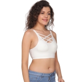 Sona Women SB 704 Everyday Full Coverage padded Seamless Comfortable White Sports Bra-L / White / POLYAMIDE ELASTANE