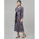 Selvia Crepe Printed Knee Length Womens A-Line Dress - Purple ( Pack of 1 ) - None