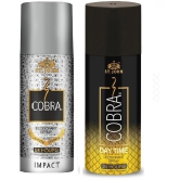 ST.JOHN Cobra Impact & Day Time Long Lasting Deodorant Spray for Men 150ml- Pack of 2