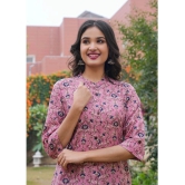 Vbuyz Rayon Printed Straight Womens Kurti - Pink ( Pack of 1 ) - None