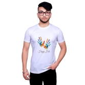 NITYANAND CREATIONS Round Neck White Holi T-Shirt for MEN-HOLI-T-SHIRT-11573-S